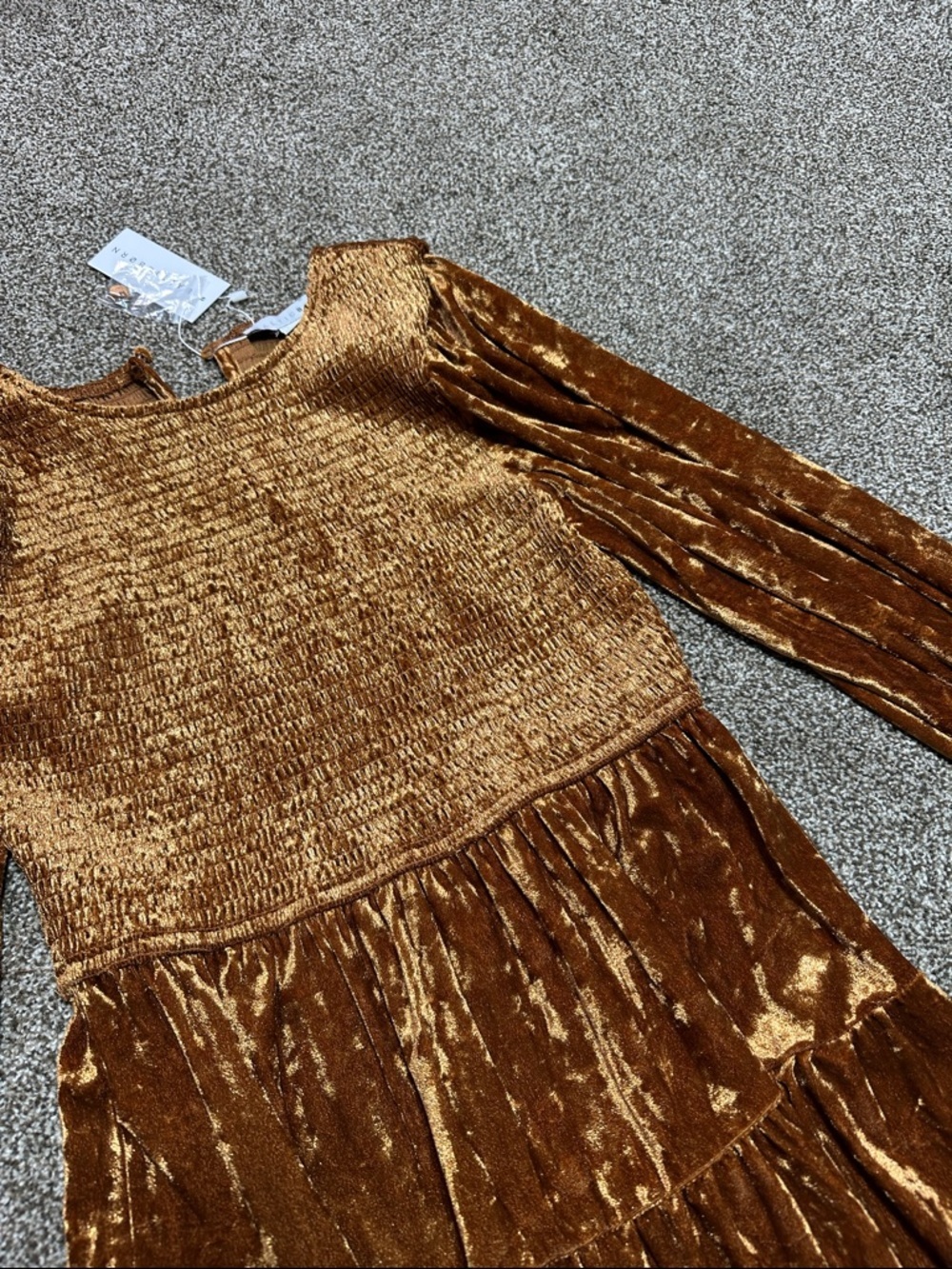 Baltic born long sleeve copper velvet dress medium NWT - Picture 4 of 12